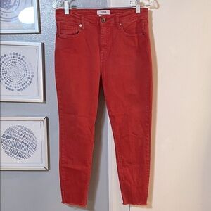 Pistola Women’s Red Raw Hem Ankle Jeans Size 30